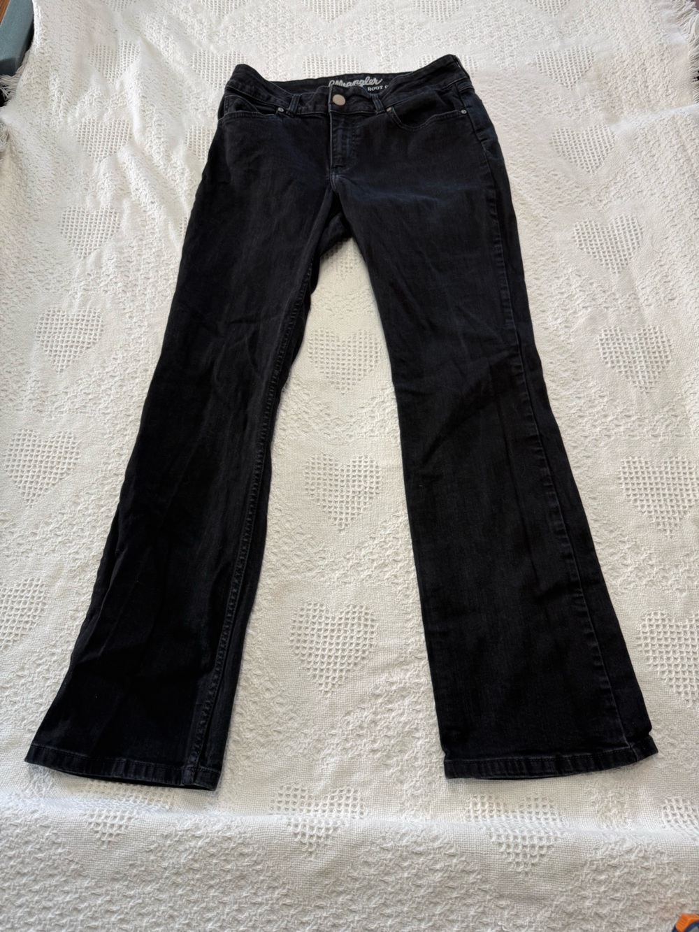 Black Wrangler Denim Bootcut Jeans (9x32)